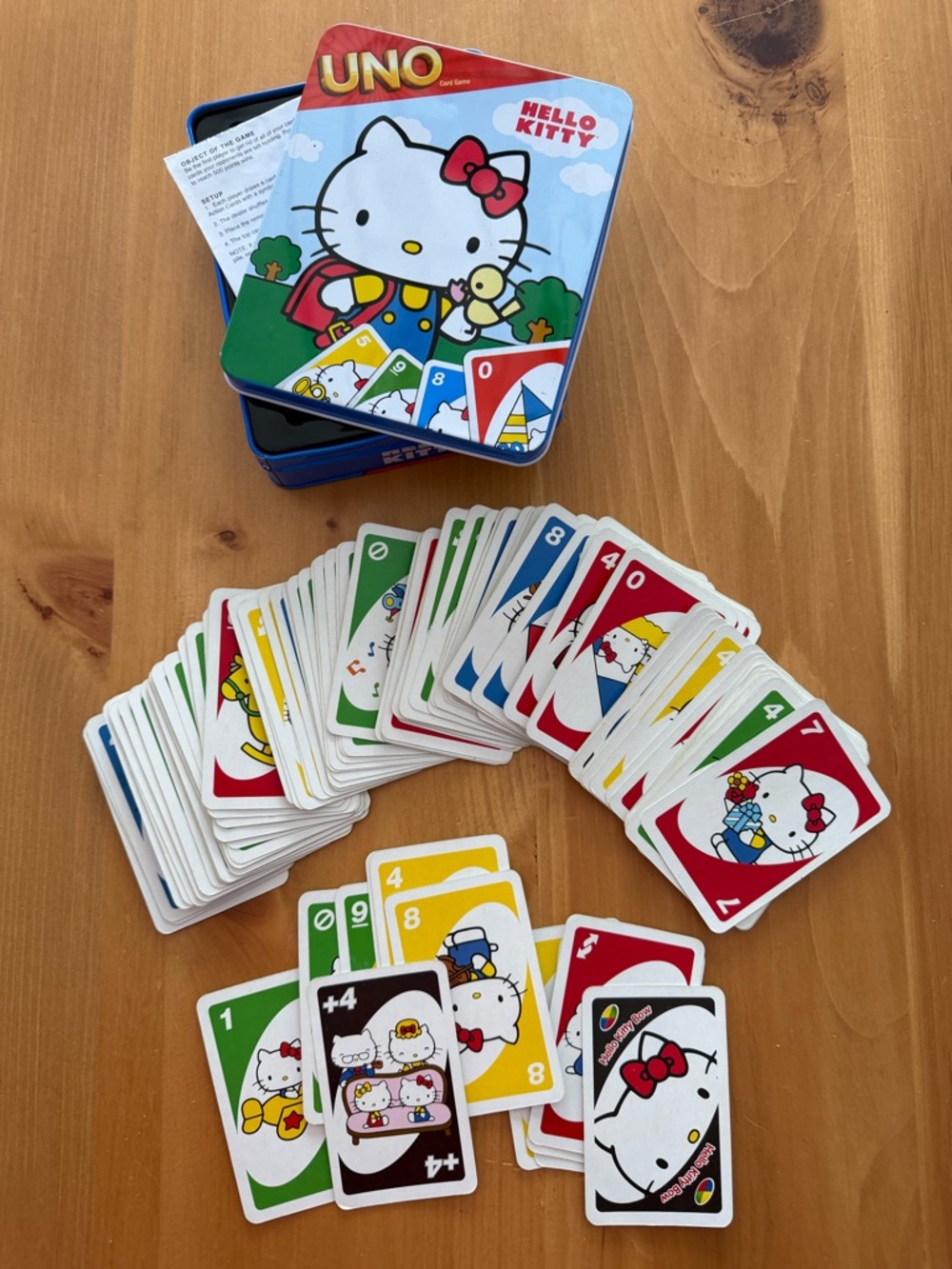 Hello Kitty UNO Card Game - Red, Blue, Green, Yellow